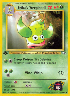 Erika's Weepinbell, Gym Heroes #49, Pokémon TCG card