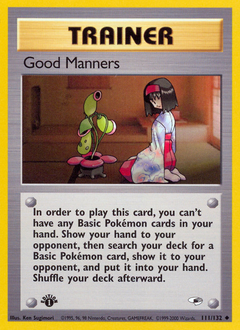 Good Manners, Gym Heroes #111, Pokémon TCG card