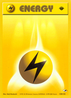 Lightning Energy, Gym Heroes #130, Pokémon TCG card