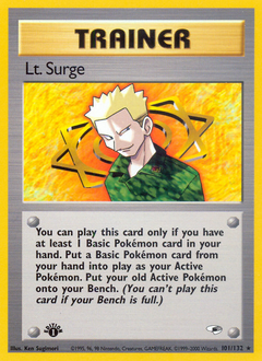 Lt. Surge, Gym Heroes #101, Pokémon TCG card