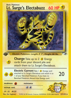 Lt. Surge's Electabuzz, Gym Heroes #27, Pokémon TCG card
