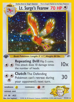 Lt. Surge's Fearow, Gym Heroes #7, Pokémon TCG card