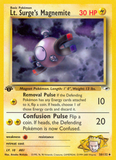 Lt. Surge's Magnemite, Gym Heroes #50, Pokémon TCG card