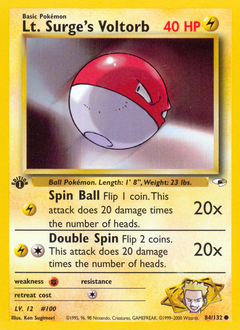 Lt. Surge's Voltorb, Gym Heroes #84, Pokémon TCG card