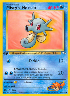 Misty's Horsea, Gym Heroes #86, Pokémon TCG card