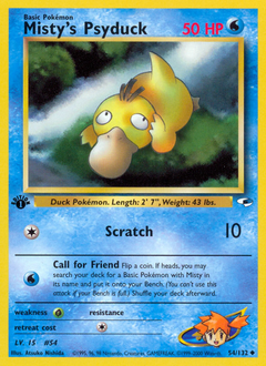 Misty's Psyduck, Gym Heroes #54, Pokémon TCG card