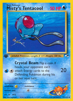Misty's Tentacool, Gym Heroes #57, Pokémon TCG card