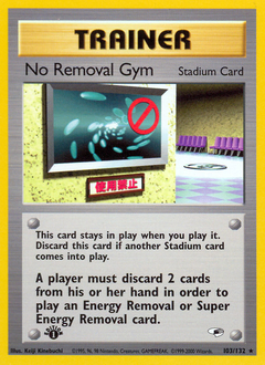 No Removal Gym, Gym Heroes #103, Pokémon TCG card