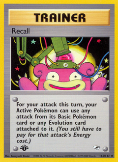 Recall, Gym Heroes #116, Pokémon TCG card