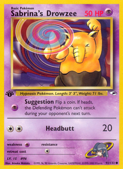 Sabrina's Drowzee, Gym Heroes #92, Pokémon TCG card