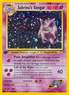 Sabrina's Gengar, Gym Heroes #14, Pokémon TCG card