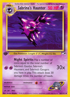 Sabrina's Haunter, Gym Heroes #58, Pokémon TCG card
