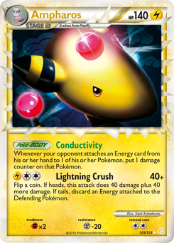 Ampharos, HeartGold & SoulSilver #105, Pokémon TCG card