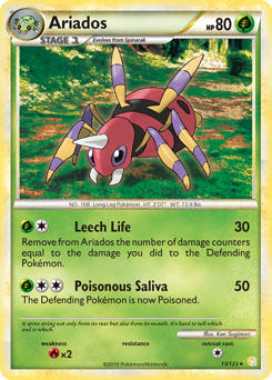 Ariados, HeartGold & SoulSilver #15, Pokémon TCG card