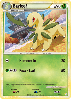 Bayleef, HeartGold & SoulSilver #35, Pokémon TCG card