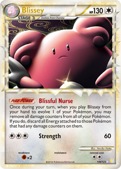 Blissey, HeartGold & SoulSilver #106, Pokémon TCG card