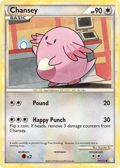 Chansey, HeartGold & SoulSilver #58, Pokémon TCG card