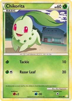 Chikorita, HeartGold & SoulSilver #59, Pokémon TCG card