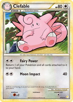 Clefable, HeartGold & SoulSilver #3, Pokémon TCG card