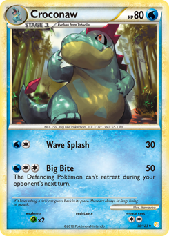 Croconaw, HeartGold & SoulSilver #38, Pokémon TCG card