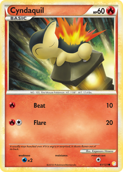 Cyndaquil, HeartGold & SoulSilver #61, Pokémon TCG card