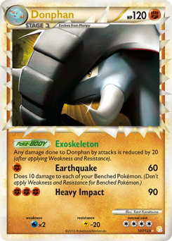 Donphan, HeartGold & SoulSilver #107, Pokémon TCG card