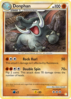 Donphan, HeartGold & SoulSilver #40, Pokémon TCG card