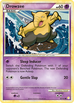 Drowzee, HeartGold & SoulSilver #62, Pokémon TCG card