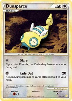 Dunsparce, HeartGold & SoulSilver #41, Pokémon TCG card