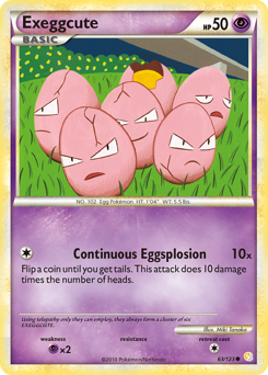 Exeggcute, HeartGold & SoulSilver #63, Pokémon TCG card