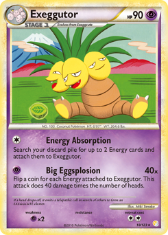Exeggutor, HeartGold & SoulSilver #18, Pokémon TCG card