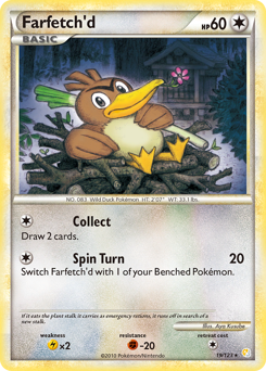 Farfetch'd, HeartGold & SoulSilver #19, Pokémon TCG card