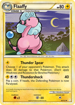 Flaaffy, HeartGold & SoulSilver #42, Pokémon TCG card