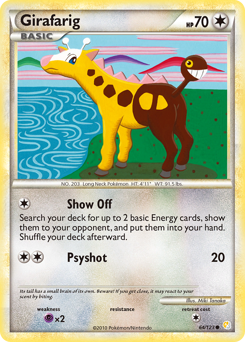 Girafarig, HeartGold & SoulSilver #64, Pokémon TCG card