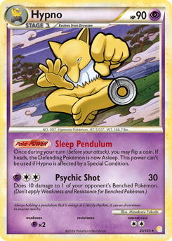 Hypno, HeartGold & SoulSilver #23, Pokémon TCG card