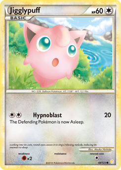 Jigglypuff, HeartGold & SoulSilver #68, Pokémon TCG card
