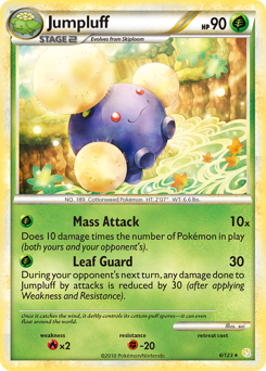Jumpluff, HeartGold & SoulSilver #6, Pokémon TCG card