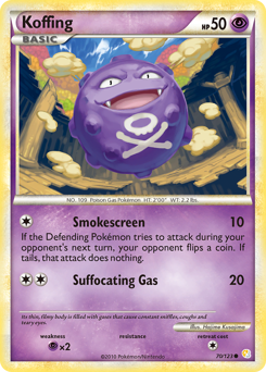 Koffing, HeartGold & SoulSilver #70, Pokémon TCG card