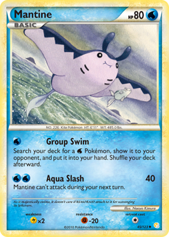 Mantine, HeartGold & SoulSilver #45, Pokémon TCG card