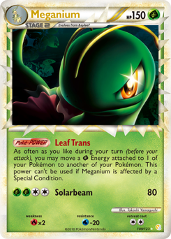 Meganium, HeartGold & SoulSilver #109, Pokémon TCG card