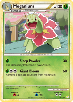 Meganium, HeartGold & SoulSilver #26, Pokémon TCG card