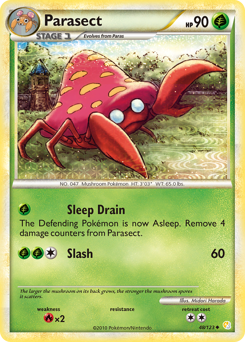 Parasect, HeartGold & SoulSilver #48, Pokémon TCG card