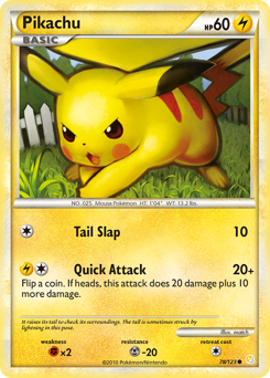 Pikachu, HeartGold & SoulSilver #78, Pokémon TCG card