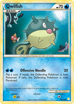 Qwilfish, HeartGold & SoulSilver #50, Pokémon TCG card