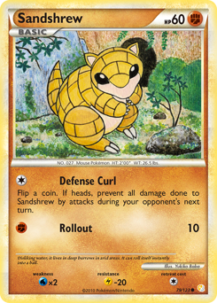 Sandshrew, HeartGold & SoulSilver #79, Pokémon TCG card