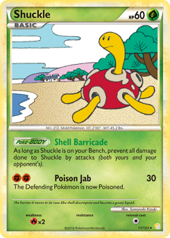 Shuckle, HeartGold & SoulSilver #11, Pokémon TCG card