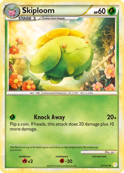 Skiploom, HeartGold & SoulSilver #51, Pokémon TCG card