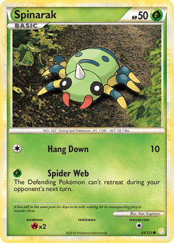 Spinarak, HeartGold & SoulSilver #83, Pokémon TCG card