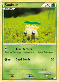 Sunkern, HeartGold & SoulSilver #85, Pokémon TCG card