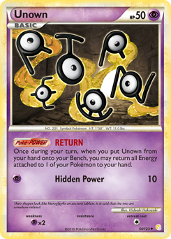 Unown, HeartGold & SoulSilver #54, Pokémon TCG card